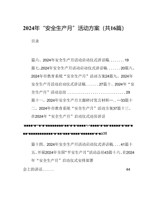2024年“安全生产月”活动方案 （汇编16份）.docx