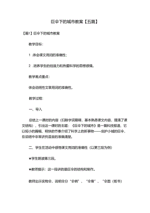 巨伞下的城市教案【五篇】.docx