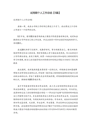 试用期个人工作总结【5篇】.docx