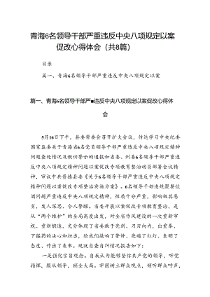 青海6名领导干部严重违反中央八项规定以案促改心得体会8篇（完整版）.docx