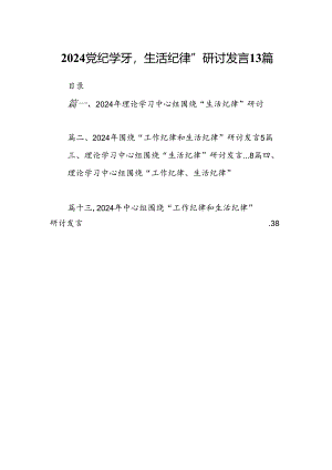 2024党纪学习“生活纪律”研讨发言13篇.docx