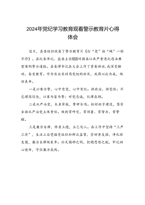 领导干部2024年党纪学习教育观看警示教育片心得体会二十七篇.docx