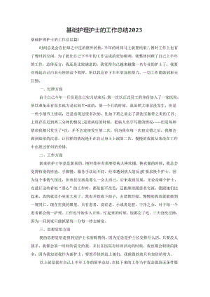 基础护理护士的工作总结2023.docx