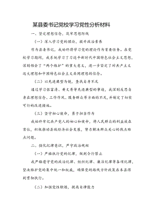 某县委书记党校学习党性分析材1.docx