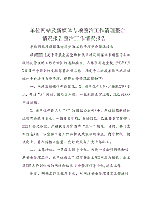 单位网站及新媒体专项整治工作清理整合情况报告整治工作情况报告.docx