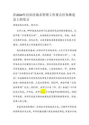 在2024年自治区地名管理工作重点任务推进会上的发言.docx