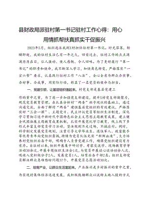 县财政局派驻村第一书记驻村工作心得.docx