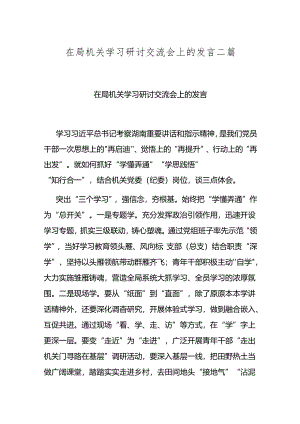 在局机关学习研讨交流会上的发言二篇.docx