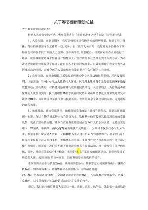 关于春节促销活动总结.docx