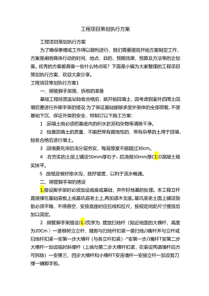 工程项目策划执行方案.docx