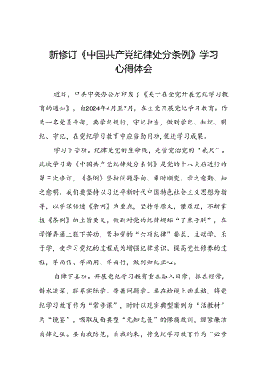 2024新修订中国共产党纪律处分条例关于六项纪律的研讨发言材料八篇.docx