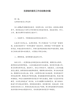 支部组织委员工作总结集合6篇.docx