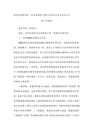 高校党委副书记、校长在教职工暨工会会员代表大会会议上的工作报告.docx