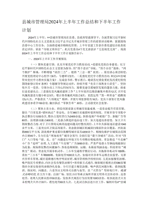 县城市管理局2024年上半年工作总结和下半年工作计划.docx