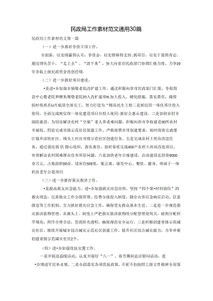 民政局工作素材范文通用30篇.docx