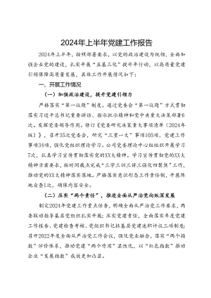 公司2024年上半年党建工作总结报告.docx