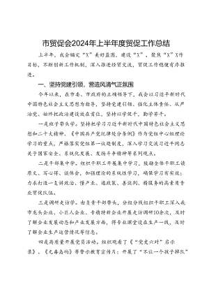 市贸促会2024年上半年度贸促工作总结.docx