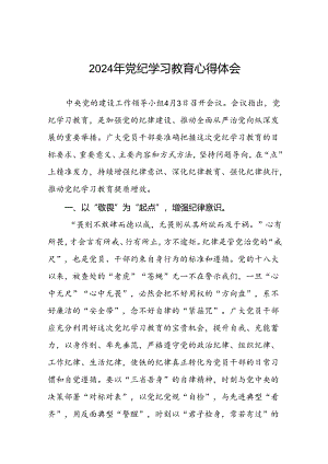 2024年党纪学习教育六大纪律的学习心得体会九篇.docx