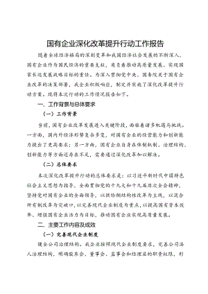 国有企业深化改革提升行动工作报告.docx
