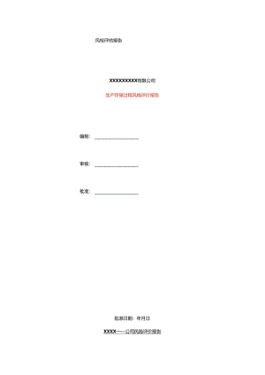生产存储过程风险评价报告模板.docx