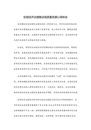 宏观经济治理推动高质量发展心得体会.docx