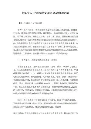 挂职个人工作总结范文2024-2024年度六篇.docx