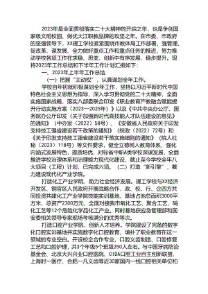 高校2023年上半年工作总结及下半年工作计划.docx
