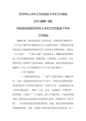 （6篇）2024年上半年工作完成情况及下半年工作谋划.docx