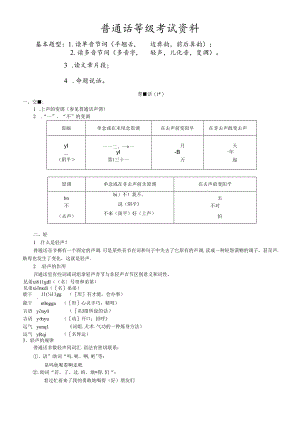 普通话等级考试复习资料新版.docx