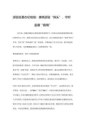 纪检组经验交流：擦亮派驻“探头”守好监督“前哨”.docx