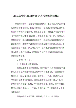 2024党纪学习教育专题民主生活会问题对照检查检视材料八篇.docx
