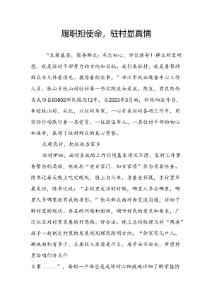 履职担使命驻村显真情.docx