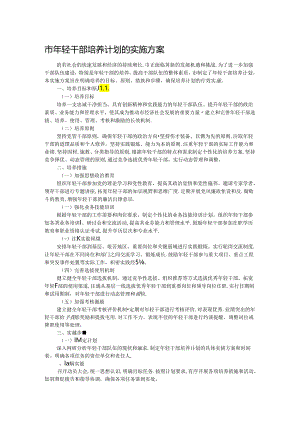 市年轻干部培养计划的实施方案.docx