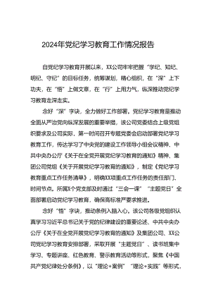 推进2024年党纪学习教育的情况报告(10篇).docx