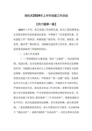 （6篇）局机关2024年上半年党建工作总结.docx
