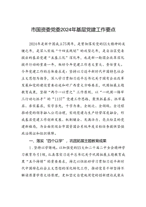 市国资委党委2024年基层党建工作要点.docx
