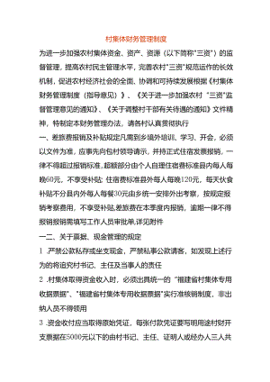 村集体财务制度模板.docx