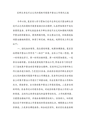 区群众身边不正之风和腐败问题集中整治工作情况汇报.docx