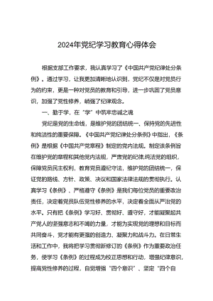 2024年党纪学习教育六大纪律研讨发言心得体会十篇.docx