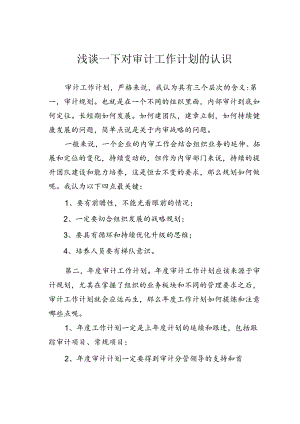 浅谈一下对审计工作计划的认识.docx