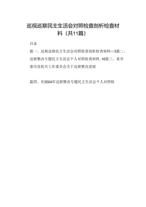（11篇）巡视巡察民主生活会对照检查剖析检查材料优选.docx