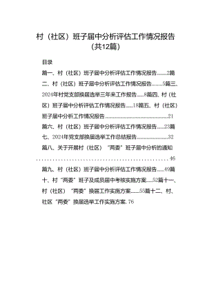 村(社区)班子届中分析评估工作情况报告(12篇合集）.docx