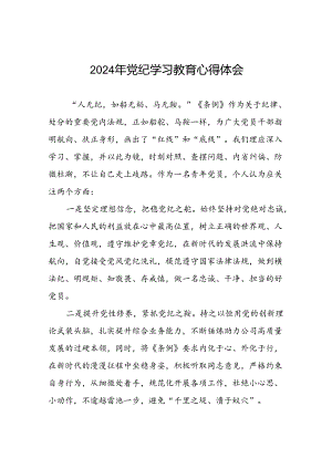 青年党员关于2024年党纪学习教育心得体会(二十一篇).docx