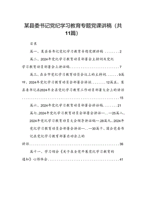 某县委书记党纪学习教育专题党课讲稿11篇（精选版）.docx