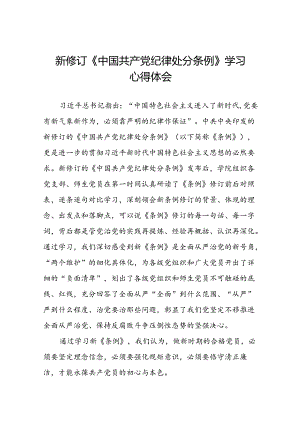 高校2024新修订中国共产党纪律处分条例心得体会七篇.docx