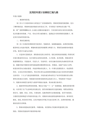 实用的年度计划模板汇编九篇.docx