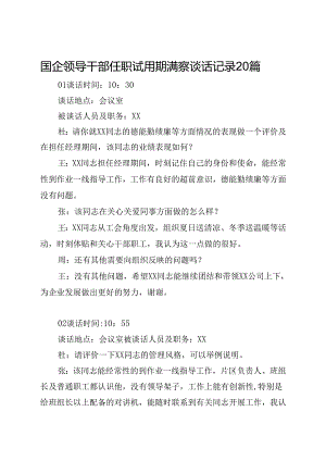 国企领导干部任职试用期满察谈话记录20篇.docx