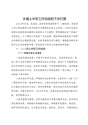 乡镇2024年上半年工作总结和下步打算.docx