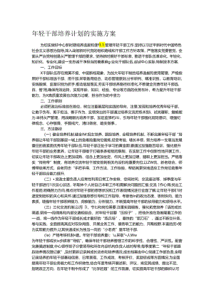 年轻干部培养计划的实施方案.docx