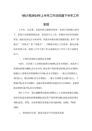 （2篇）统计局2024年上半年工作总结暨下半年工作安排.docx
